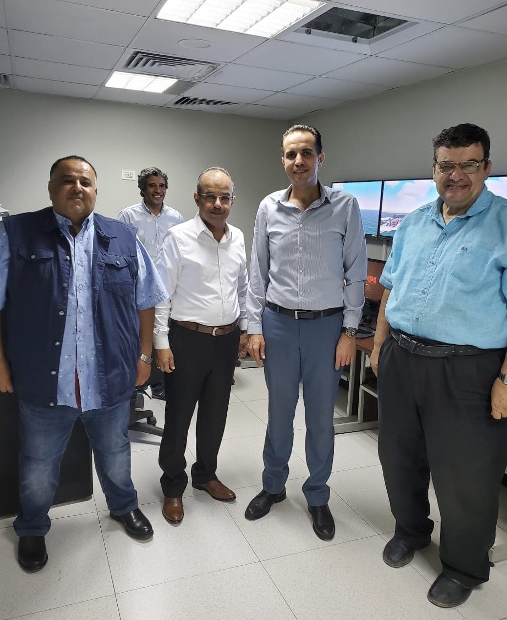 A delegation from the Port of Aden visits the marine simulators of the Arab Academy for Science, Technology and Maritime Transport